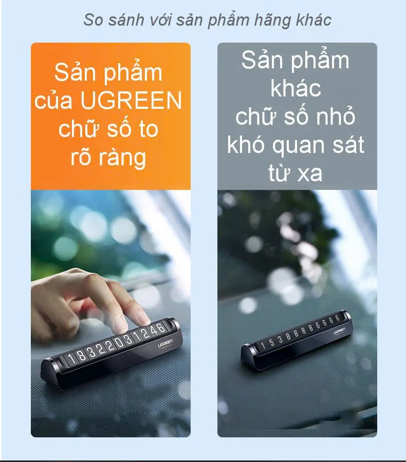 Bảng số điện thoại ô tô Mặt số phủ nam châm, độ bền cao, chất liệu nhôm UGREEN LP151 50722 — ảnh 5