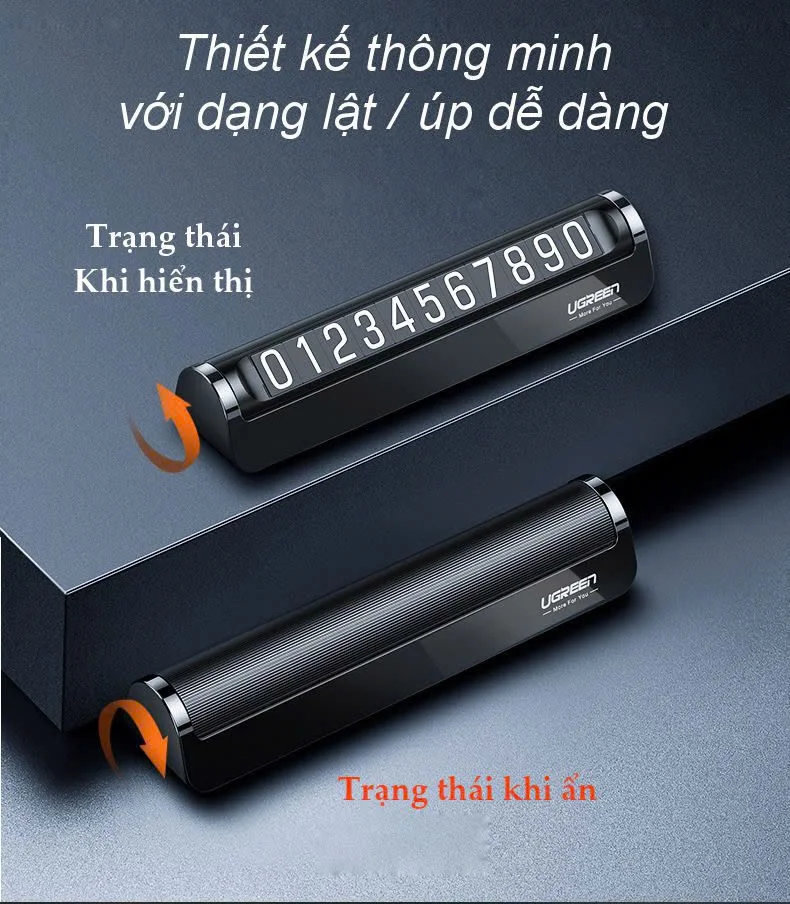 Bảng số điện thoại ô tô Mặt số phủ nam châm, độ bền cao, chất liệu nhựa UGREEN LP151 60326 — ảnh 2