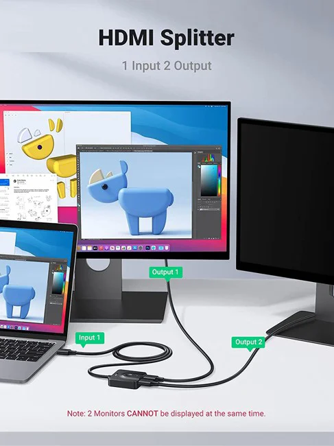 Bộ chia HDMI 1 ra 2 chuyển mạch Ugreen (70607) — ảnh 6