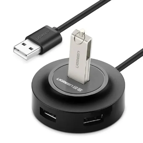 Bộ chia Hub USB 2.0 4 cổng màu đen 1M Ugreen (20277)