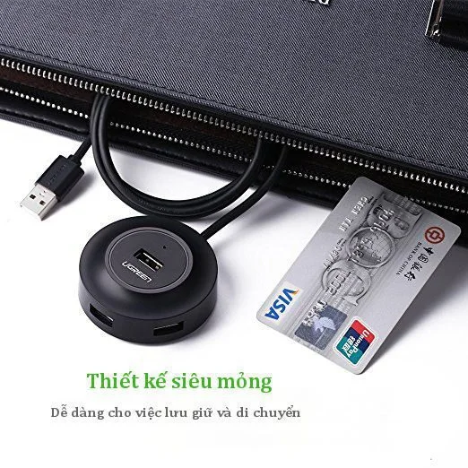 Bộ chia Hub USB 2.0 4 cổng màu đen Ugreen 25CM (50261) — ảnh 5