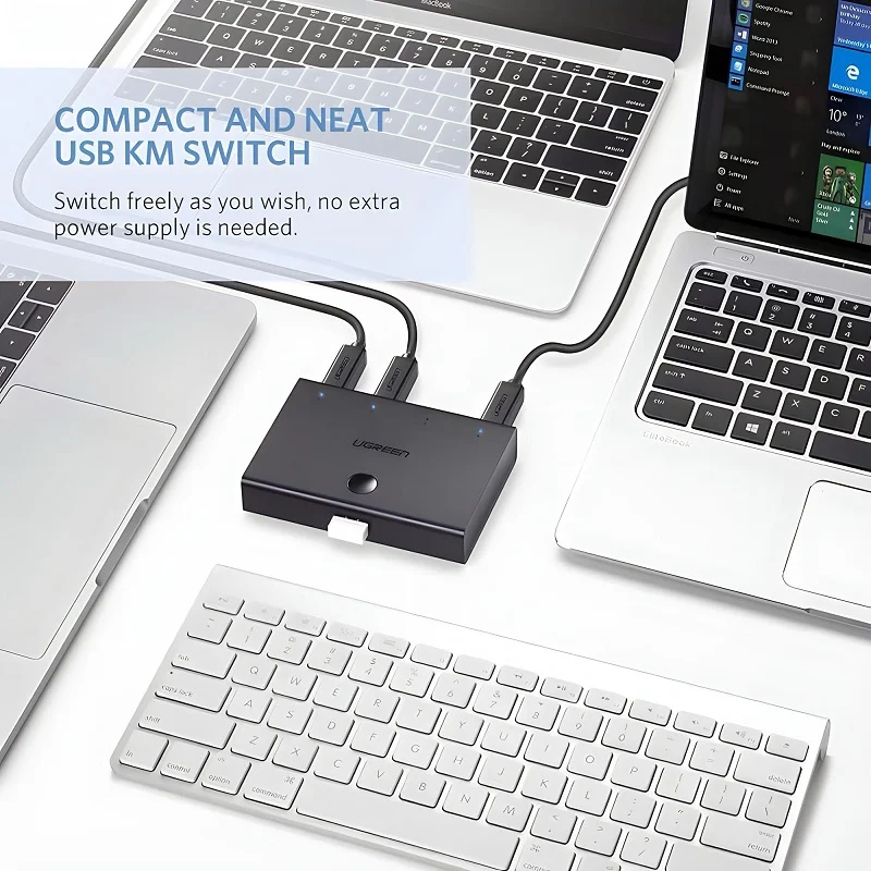 Bộ chia HUB USB 2.0 chuyển mạch chia sẻ dữ liệu 2 cổng USB 2.0 Ugreen (30346)