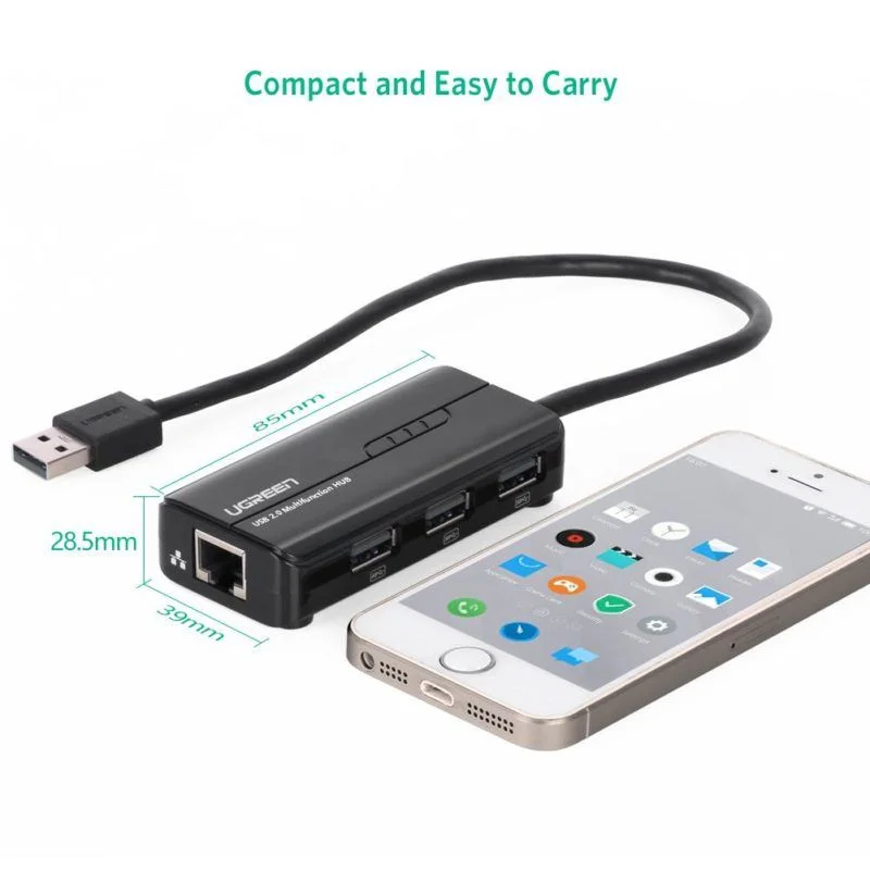 Bộ chia Hub USB 2.0 có 3 cổng USB 3.0 và Lan Ugreen (20264)