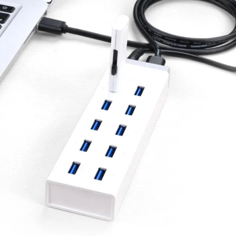 Bộ chia Hub USB 3.0 10 cổng kèm nguồn ngoài 12V tích hợp BC1.2 Ugreen (20297) — ảnh 4