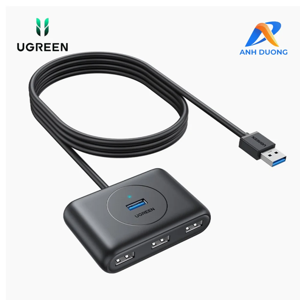 Bộ chia Hub USB 3.0 4 cổng màu đen dài 1M Ugreen (20291)