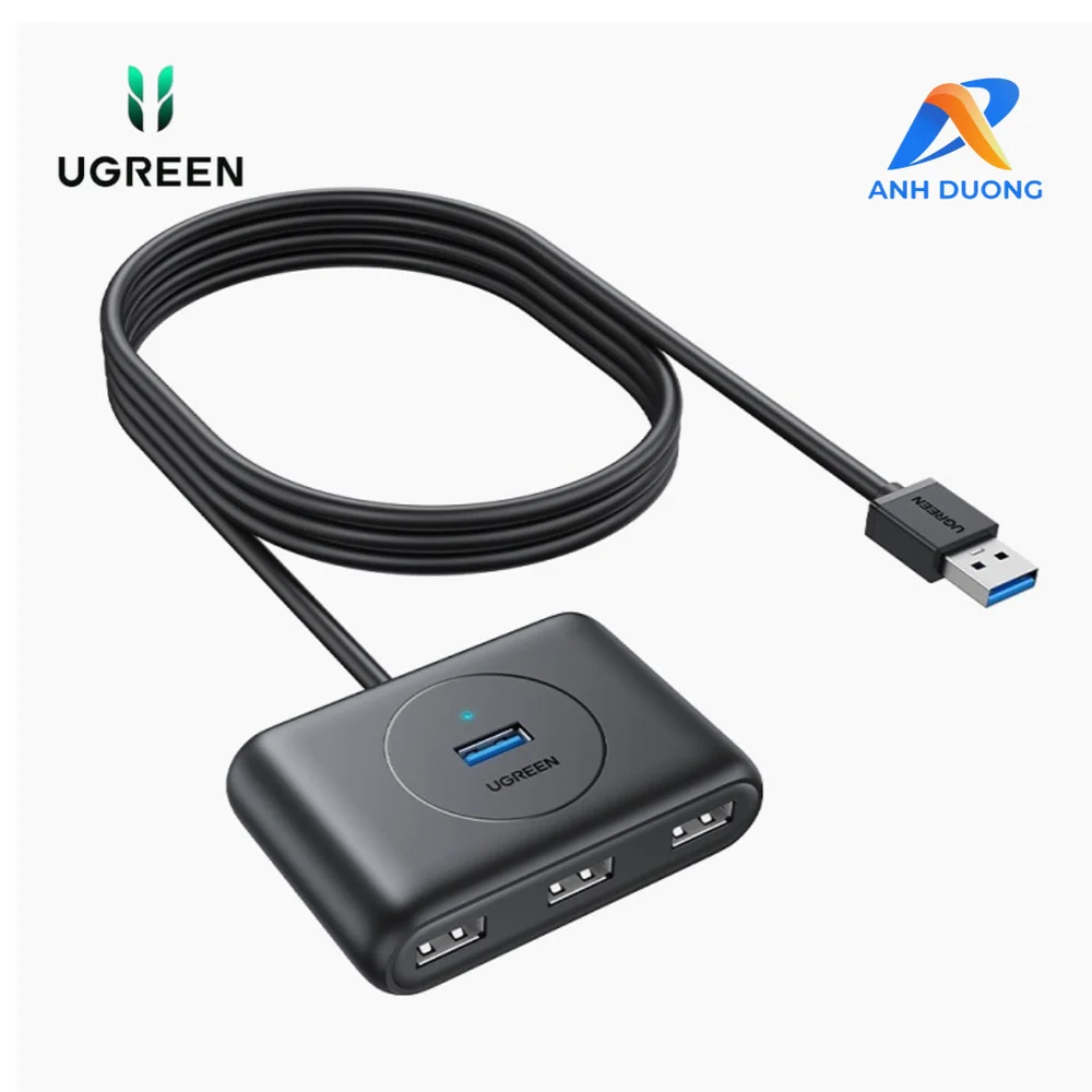 Bộ chia Hub USB 3.0 4 cổng màu đen dài 50CM Ugreen (20290)