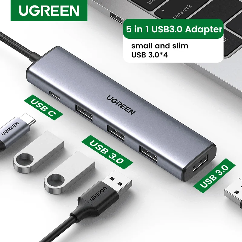 Bộ chia Hub USB 3.0 4 cổng màu đen Ugreen (20805) — ảnh 6