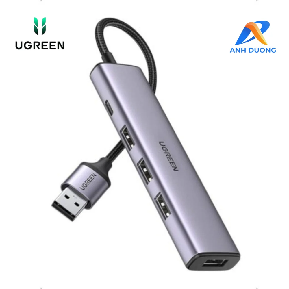 Bộ chia Hub USB 3.0 4 cổng màu đen Ugreen (20805)