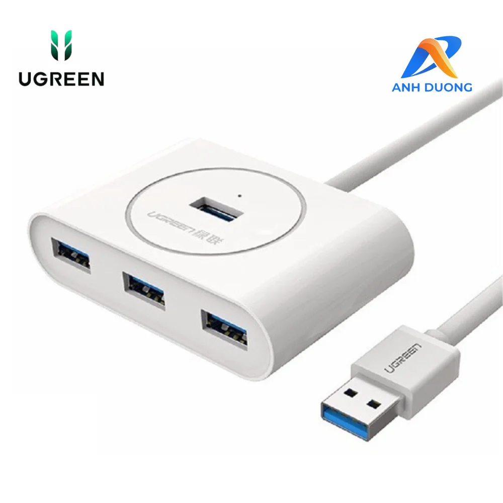 Bộ chia Hub USB 3.0 4 cổng màu trắng dài 1M Ugreen (20283)