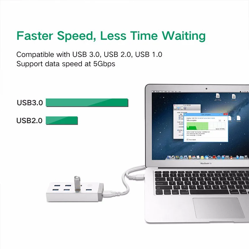 Bộ chia Hub USB 3.0 7 cổng kèm nguồn ngoài 12V tích hợp BC1.2 Ugreen (20296)