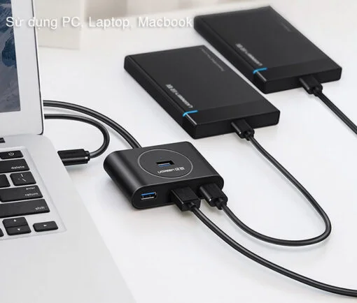 Bộ chia Hub USB 3.0 có 4 cổng màu đen dài 25cm Ugreen (50263) — ảnh 4