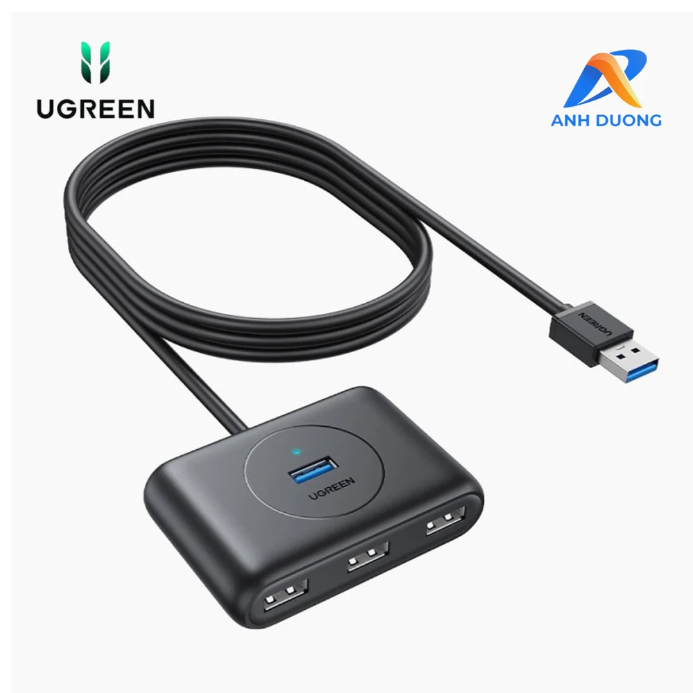 Bộ chia Hub USB 3.0 có 4 cổng màu đen dài 25cm Ugreen (50263)