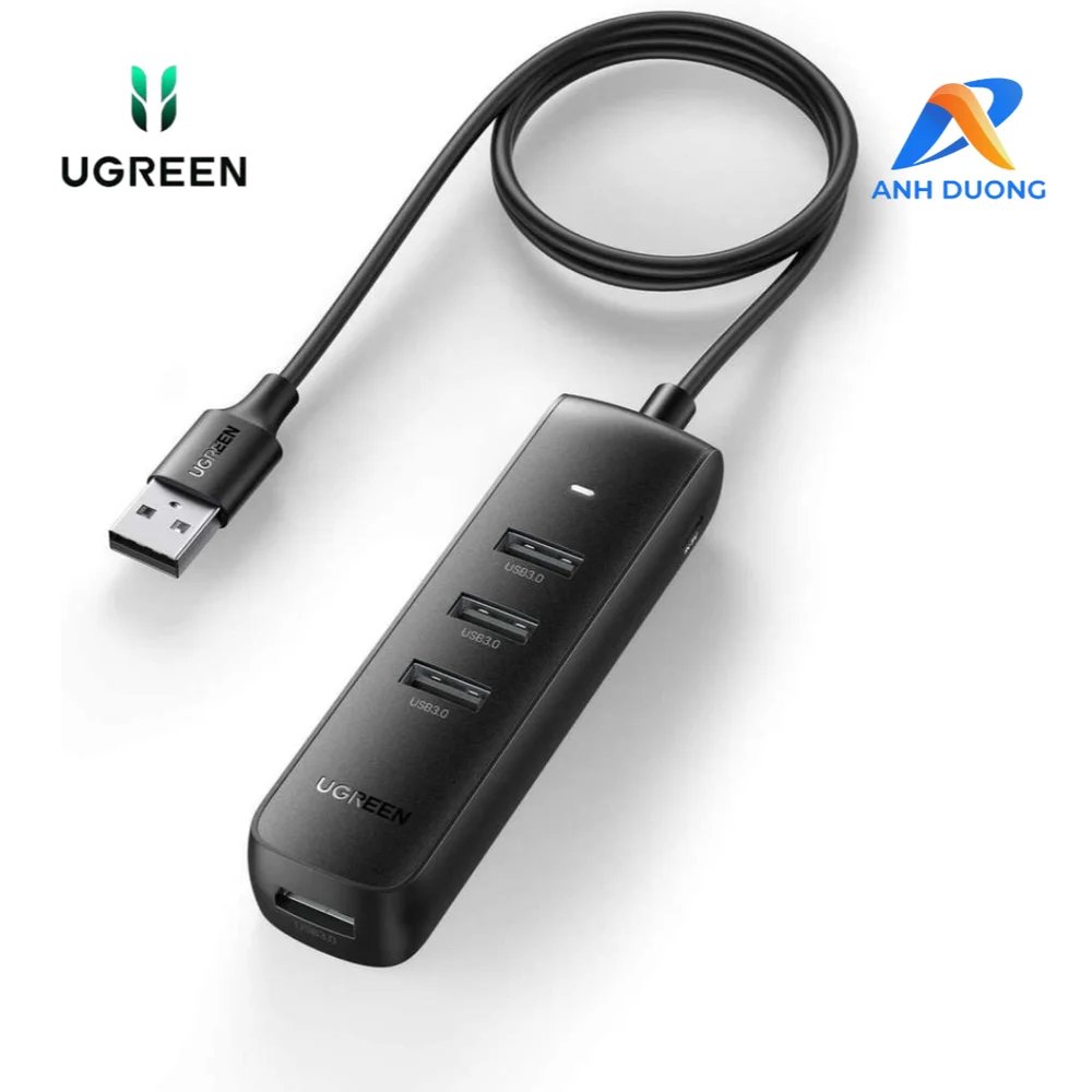 Bộ chia Hub USB 3.0 ra 4 cổng USB 3.0 màu đen dài 15cm Ugreen (10915)