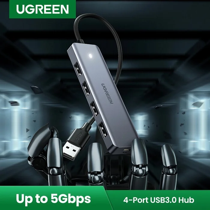 Bộ chia Hub USB 3.0 sang 4 cổng màu xám Ugreen (50985) — ảnh 3