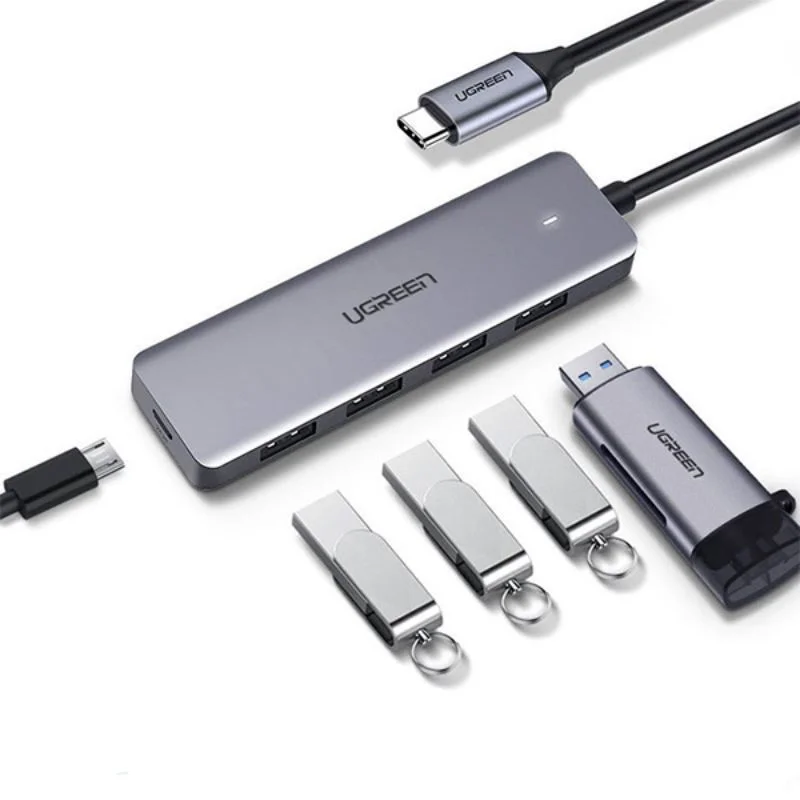 Bộ chia Hub USB-C 4 cổng màu xám Ugreen (70336) — ảnh 2