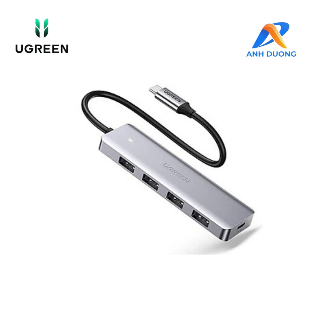 Bộ chia Hub USB-C 4 cổng màu xám Ugreen (70336)