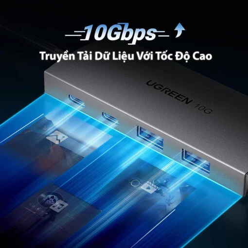 Bộ chia Hub USB-C ra 2 cổng USB 3.1 và 2 cổng USB-C màu đen Ugreen (30758) — ảnh 15