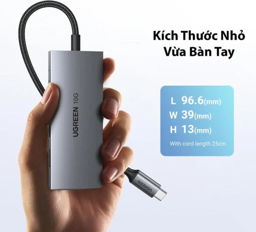 Bộ chia Hub USB-C ra 2 cổng USB 3.1 và 2 cổng USB-C màu đen Ugreen (30758) — ảnh 17