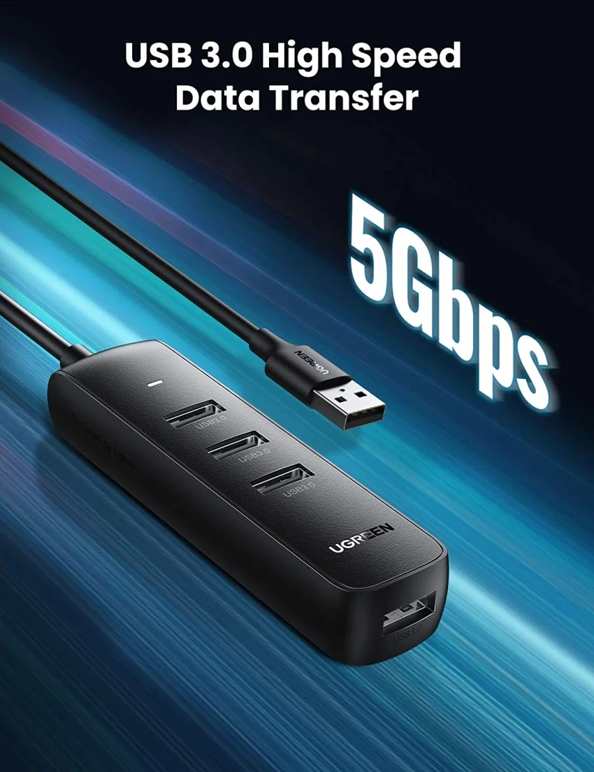 Bộ chia Hub USB-C ra 4 cổng USB 3.0 màu đen dài 20cm Ugreen (10916) — ảnh 5