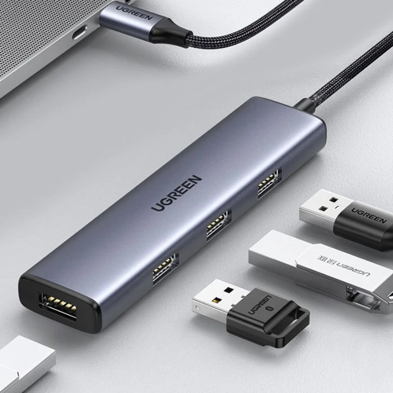 Bộ chia Hub USB-C ra 4 cổng USB 3.0 màu đen Ugreen (20841) — ảnh 2