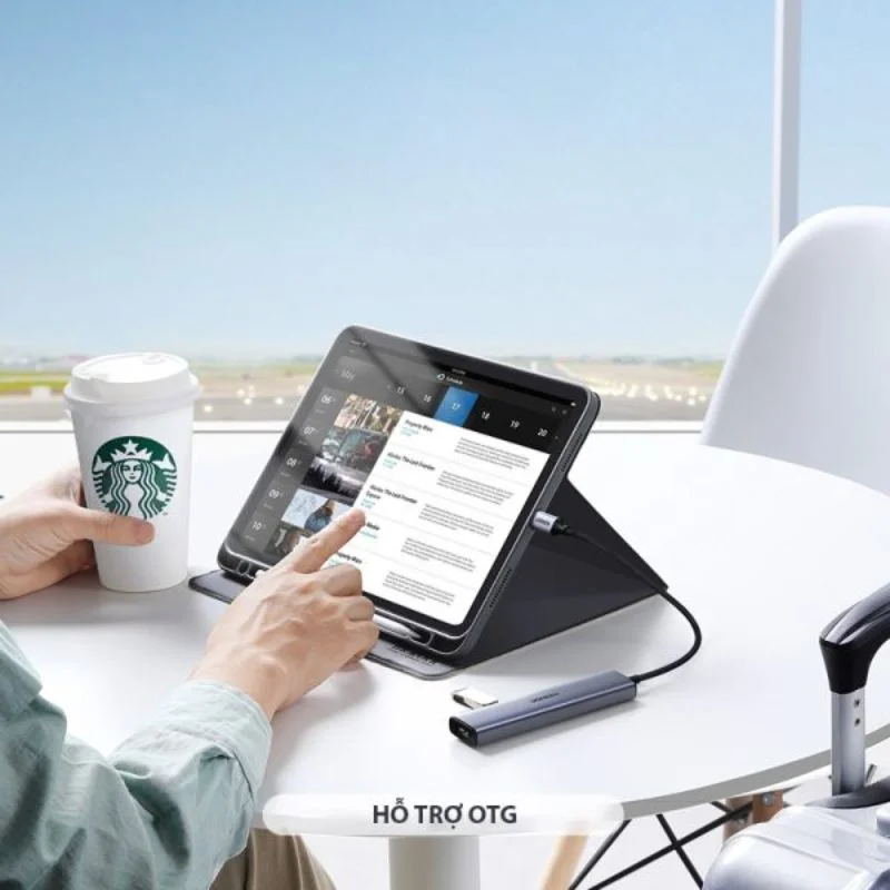 Bộ chia Hub USB-C ra 4 cổng USB 3.0 màu đen Ugreen (20841) — ảnh 4
