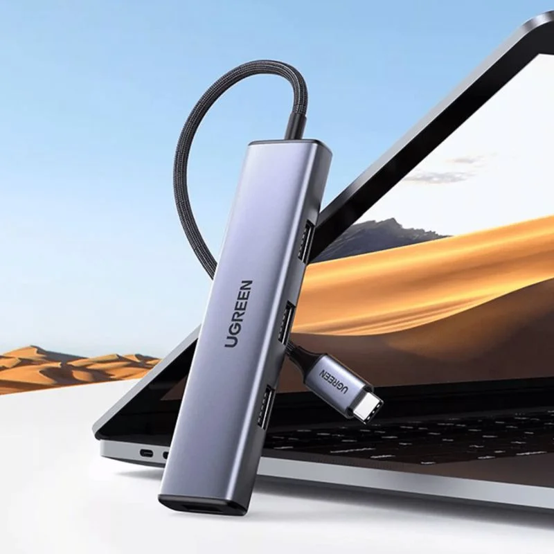 Bộ chia Hub USB-C ra 4 cổng USB 3.0 màu đen Ugreen (20841)