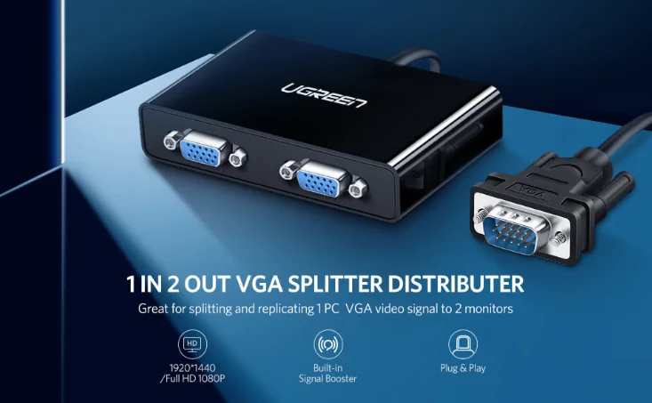 Bộ chia VGA 1 ra 2 cổng Ugreen (20918) — ảnh 6
