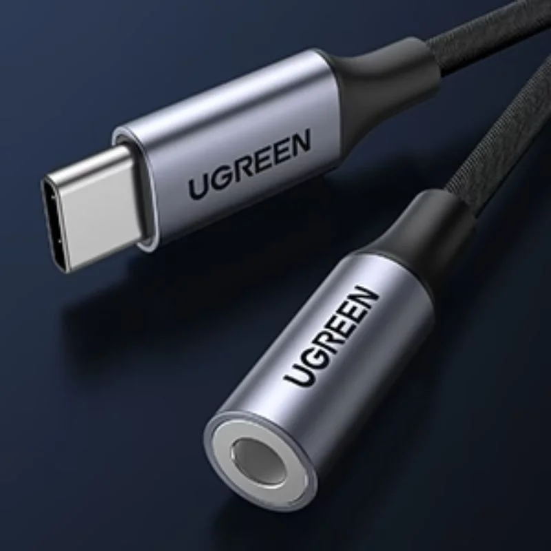 Bộ chuyển âm thanh USB-c ra 3.5mm màu đen, dài 10cm Ugreen (80154) — ảnh 4