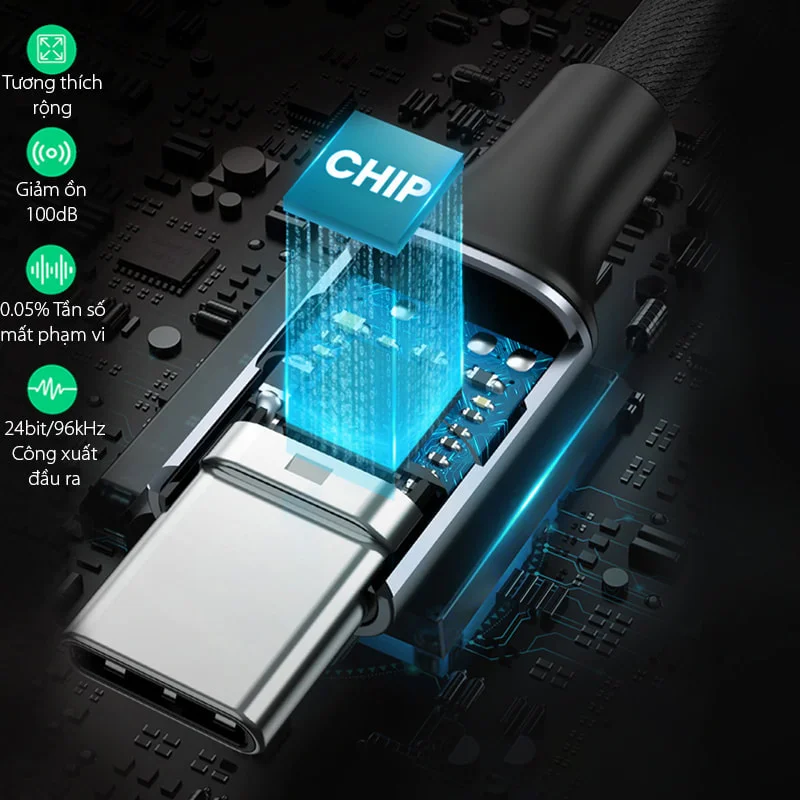 Bộ chuyển âm thanh USB-c ra 3.5mm màu đen, dài 10cm Ugreen (80154)
