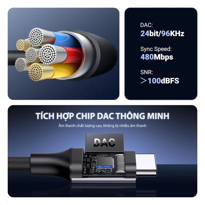Bộ chuyển âm thanh USB-c ra 3.5mm màu đen, dài 10cm Ugreen (80154) — ảnh 9