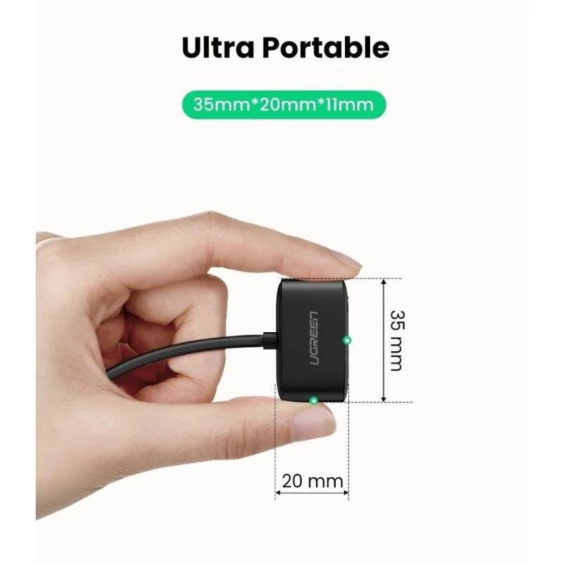 Bộ chuyển âm thanh USB-c ra 3.5mm màu đen, dài 25cm Ugreen (70606) — ảnh 3