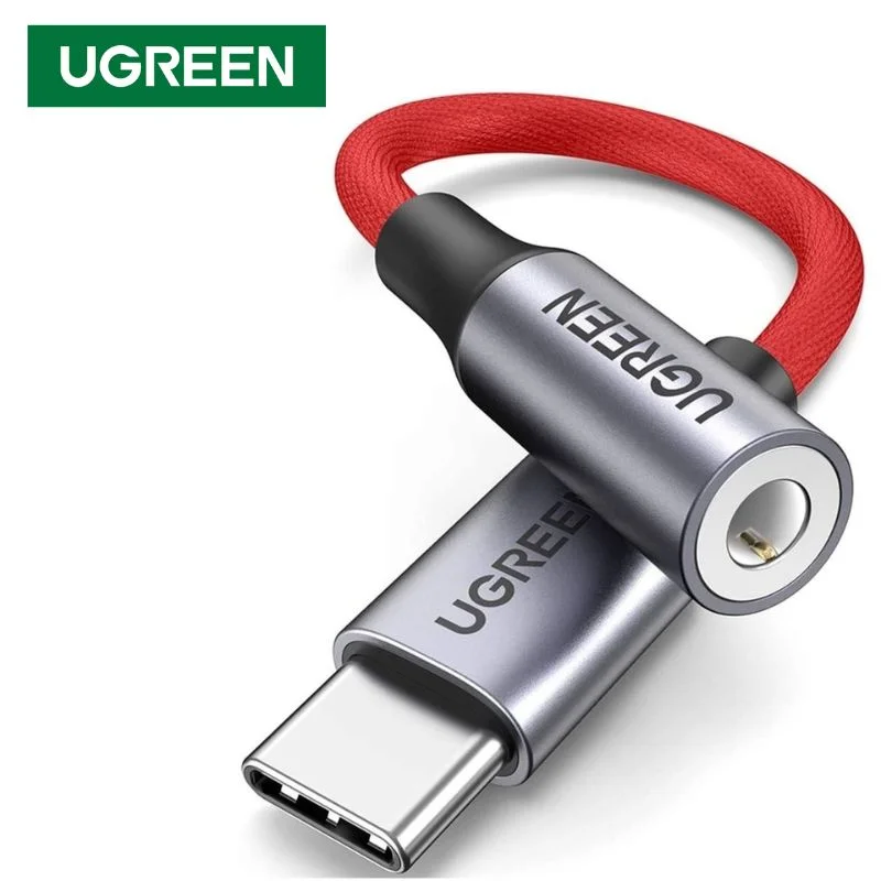 Bộ chuyển âm thanh USB-c ra 3.5mm màu đỏ, dài 10cm Ugreen (70859) — ảnh 2