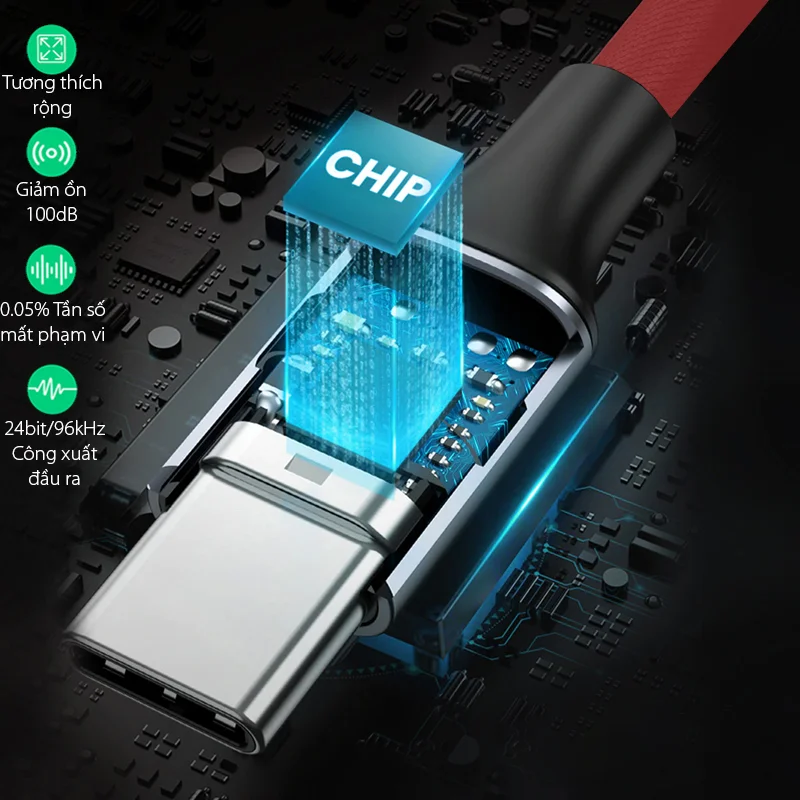 Bộ chuyển âm thanh USB-c ra 3.5mm màu đỏ, dài 10cm Ugreen (70859) — ảnh 10