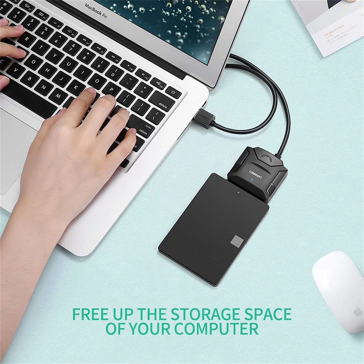 Bộ chuyển đổi có chipset USB 3.0 sang SATA, nguồn 12v-2A Ugreen ( 20611)