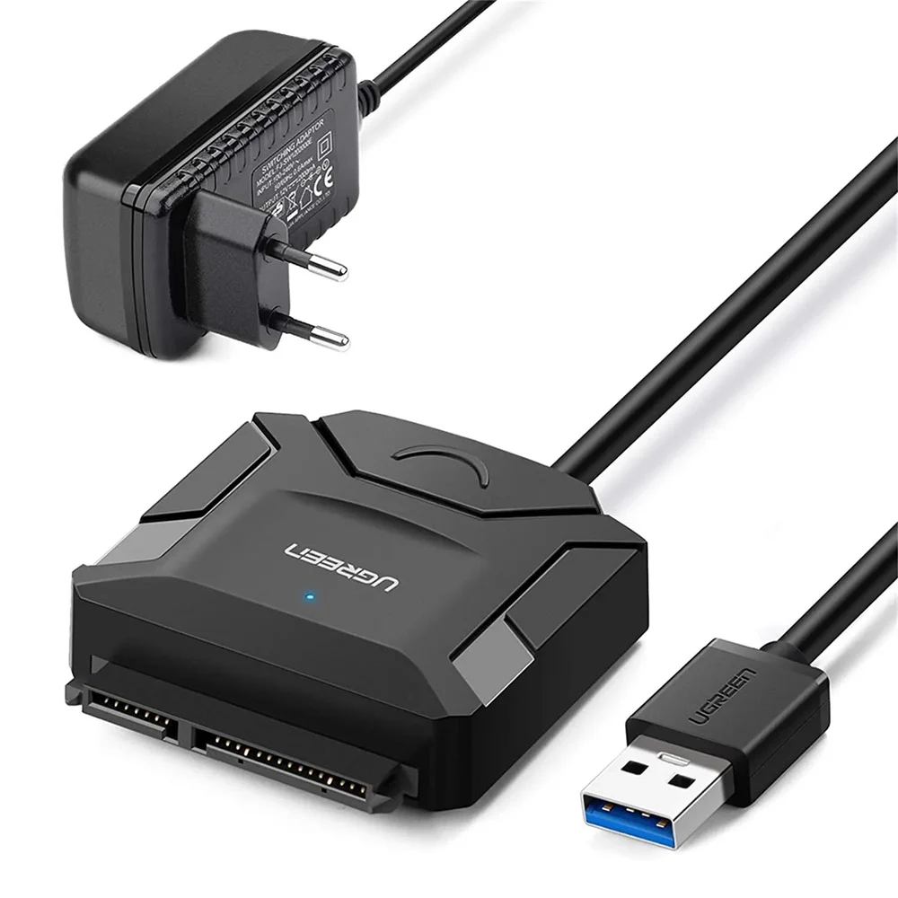 Bộ chuyển đổi có chipset USB 3.0 sang SATA, nguồn 12v-2A Ugreen ( 20611)