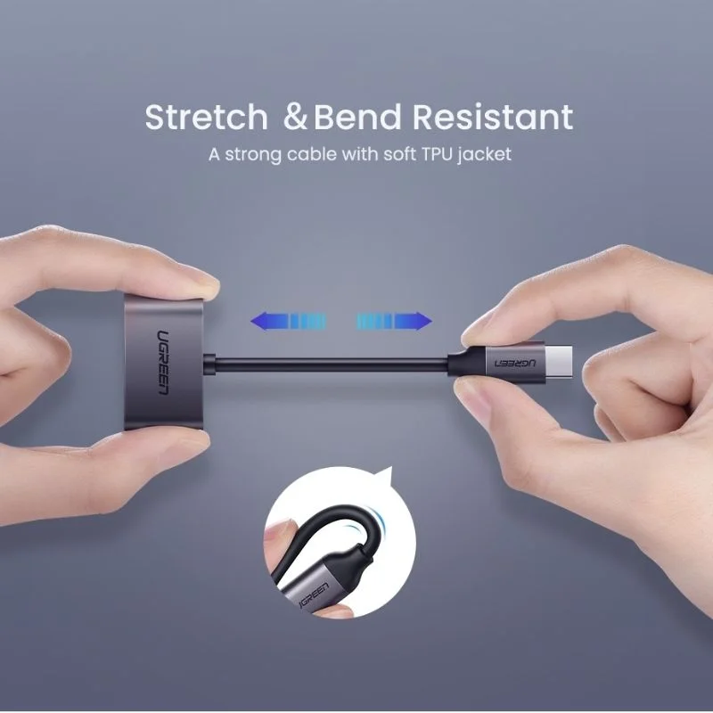 Bộ chuyển đổi có chipset USB-C sang 3.5mm dài 7cm Ugreen (60164) — ảnh 2