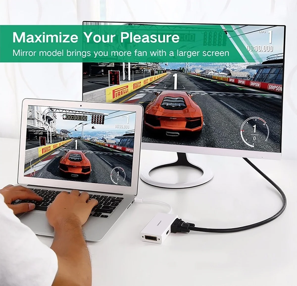 Bộ chuyển đổi mini DisplayPort sang HDMI/VGA/DVI màu đen Ugreen (20418)