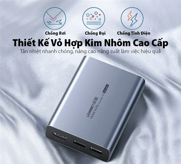 Bộ chuyển đổi HDMI qua cáp mạng Cat5,6 (70m) hỗ trợ 1080p Ugreen (20519)