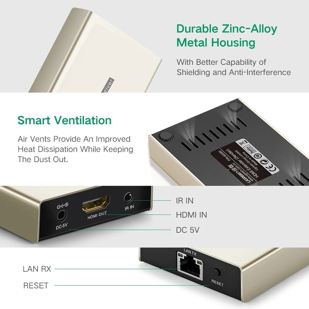 Bộ chuyển đổi HDMI ra dây mạng Cat5e/6 bộ phát Ugreen (40280)