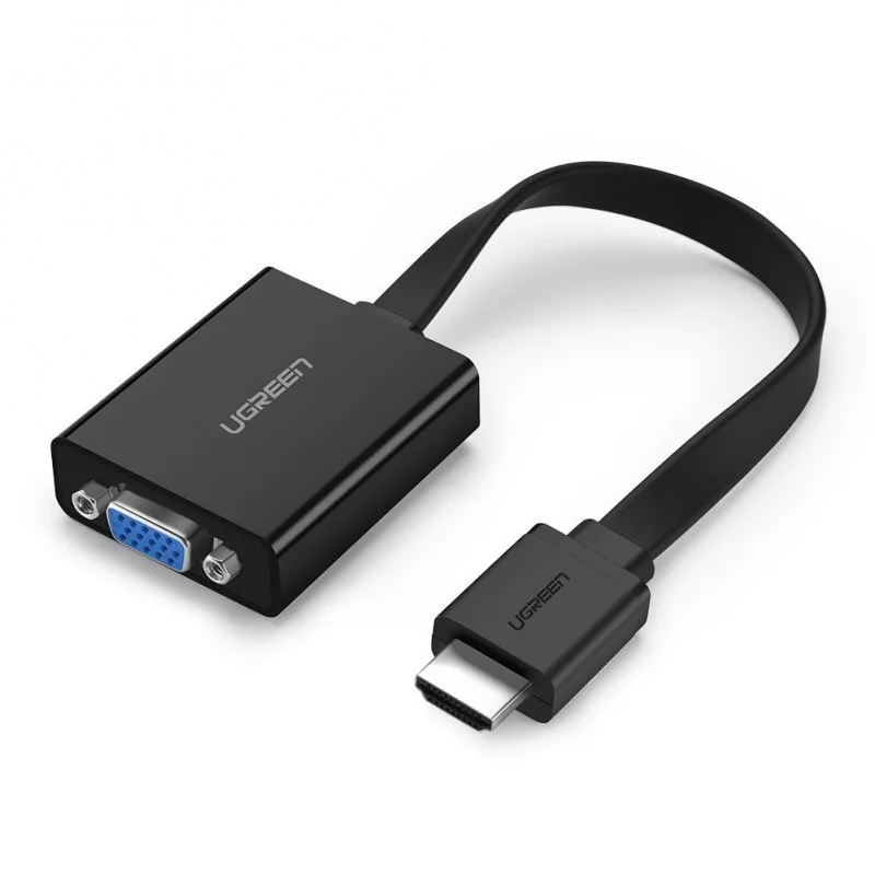 Bộ chuyển đổi HDMI sang VGA + Audio dẹt, có hỗ trợ nguồn Ugreen (40248)