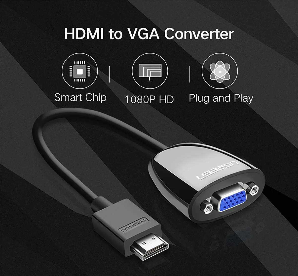 Bộ chuyển đổi HDMI sang VGA màu đen UGREEN (40253)
