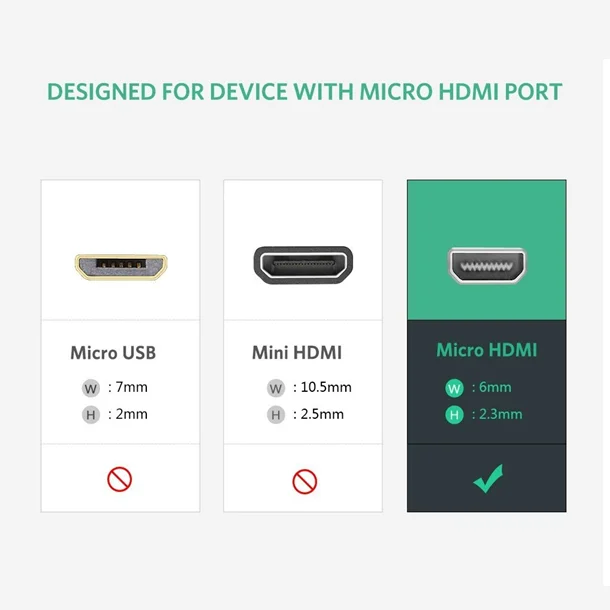 Bộ chuyển đổi micro HDMI sang HDMI và VGA có âm thanh 3.5 mm, màu đen, dài 10cm Ugreen (30355)