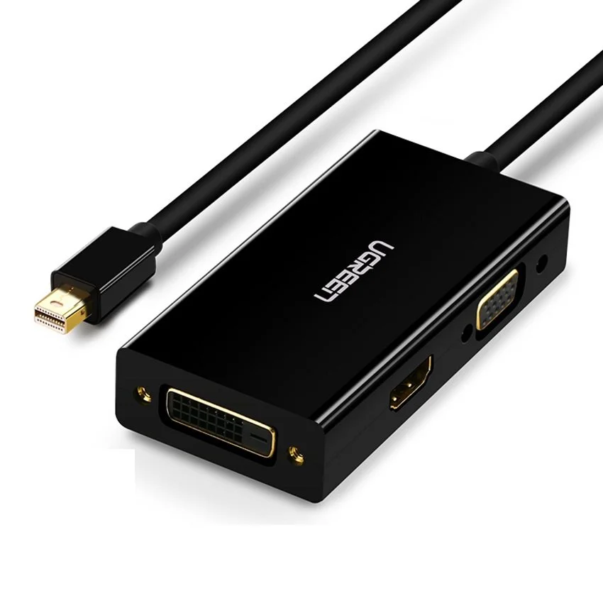 Bộ chuyển đổi mini DisplayPort sang HDMI/VGA/DVI màu đen Ugreen (20418)