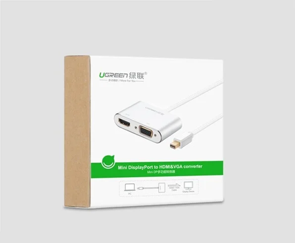 Bộ chuyển đổi Mini DisplayPort sang HDMI/VGA, màu bạc, dài 25CM Ugreen (20421) — ảnh 2