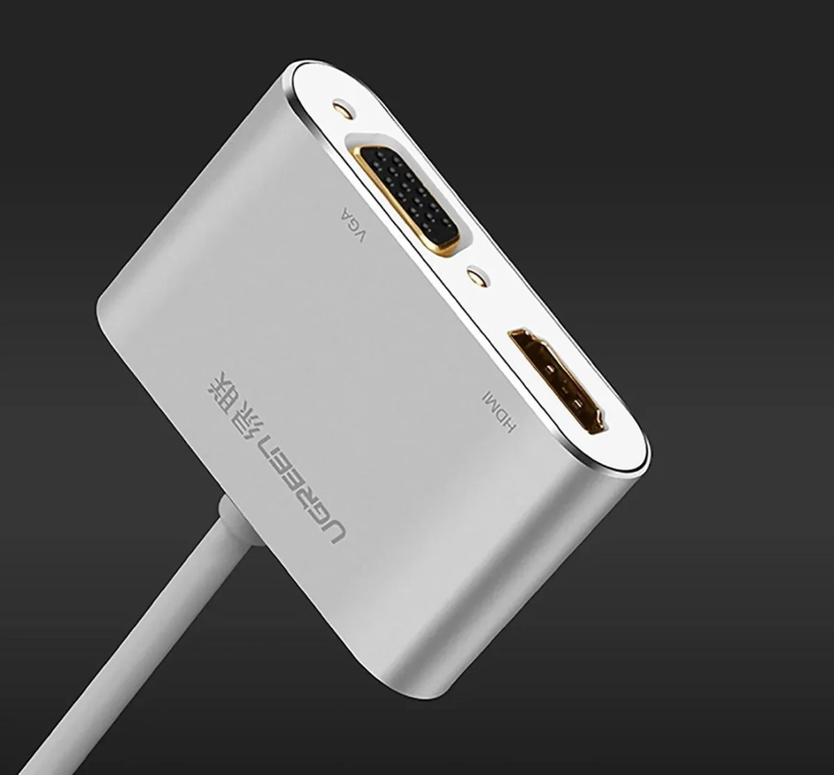Bộ chuyển đổi Mini DisplayPort sang HDMI/VGA, màu bạc, dài 25CM Ugreen (20421)