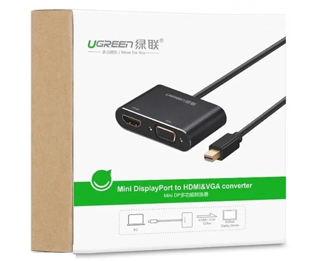 Bộ chuyển đổi Mini DisplayPort sang HDMI/VGA, màu đen, dài 25CM Ugreen (20422) — ảnh 4
