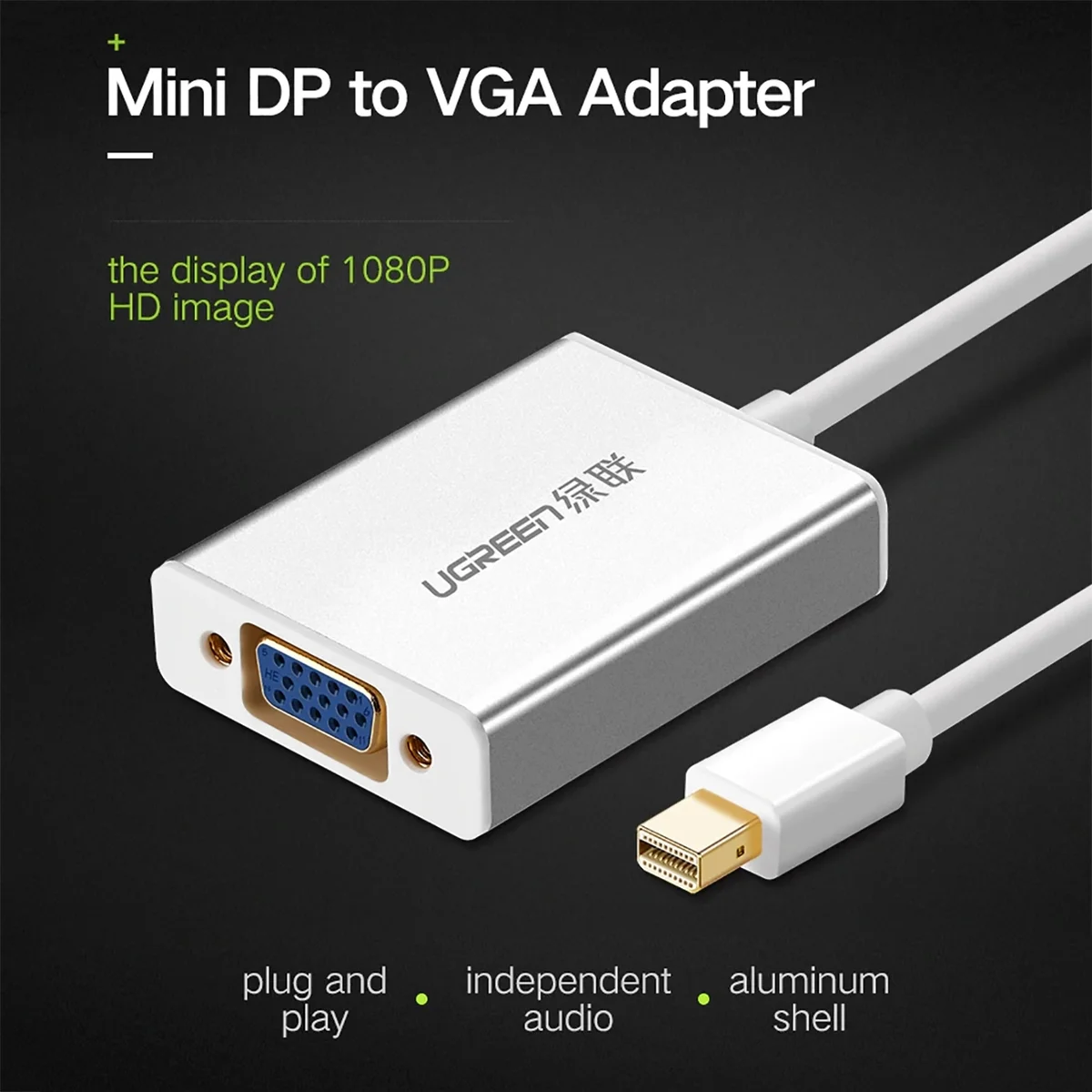 Bộ chuyển đổi mini Displayport sang VGA vỏ nhôm Ugreen (10403)