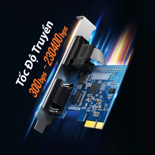 Bộ chuyển đổi PCI express sang cổng 2 cổng RS232 Ugreen (80116)