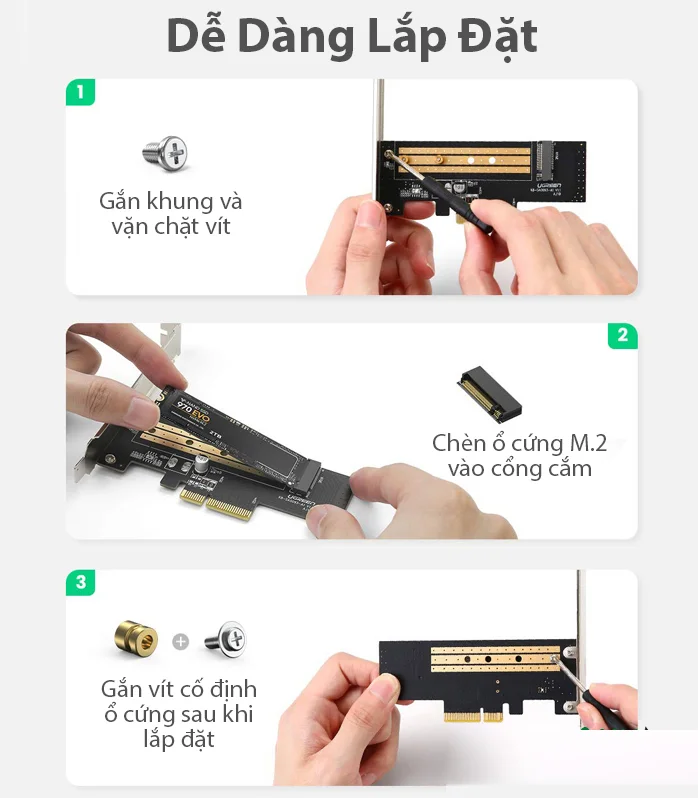 Bộ chuyển đổi PCI express sang cổng M.2 NVME Ugreen (70503) — ảnh 5