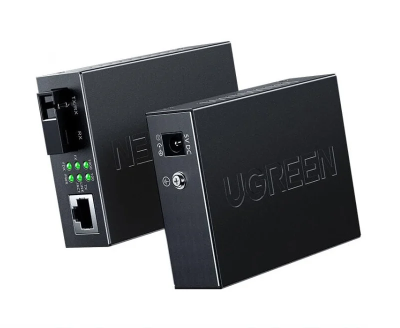 Bộ chuyển đổi RJ45 có chipset qua cáp quang gồm truyền, nhận Ugreen (80170) — ảnh 2